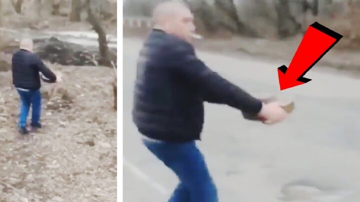 Srdce zastavujúci moment: Ukrajinský muž nesie bombu a poťahuje z cigarety…