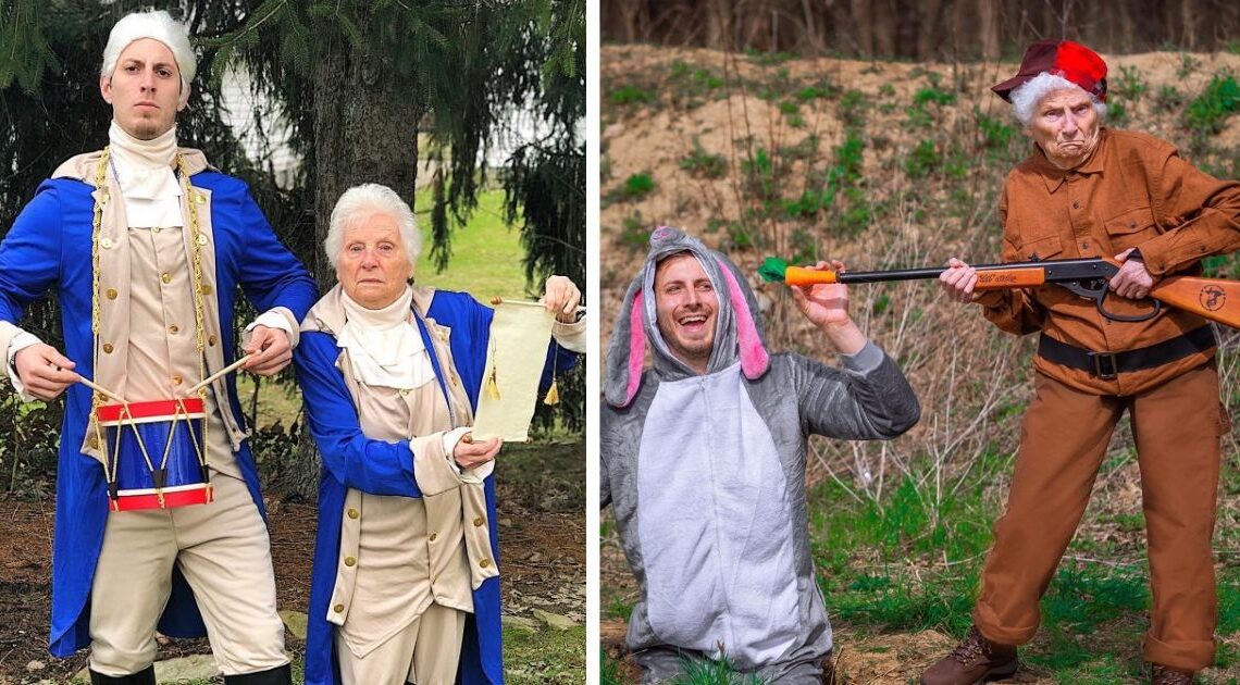 95-ročná babička a vnuk sa radi obliekajú do kostýmov a vytvárajú zábavné videá, ktorými bavia ľudí. No pozrite sa na to ….