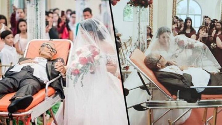 Zomierajúci otec s rakovinou sprevádzal svoju jedinú dcéru na svadbu až do kostola, ležiac na nosidlách…